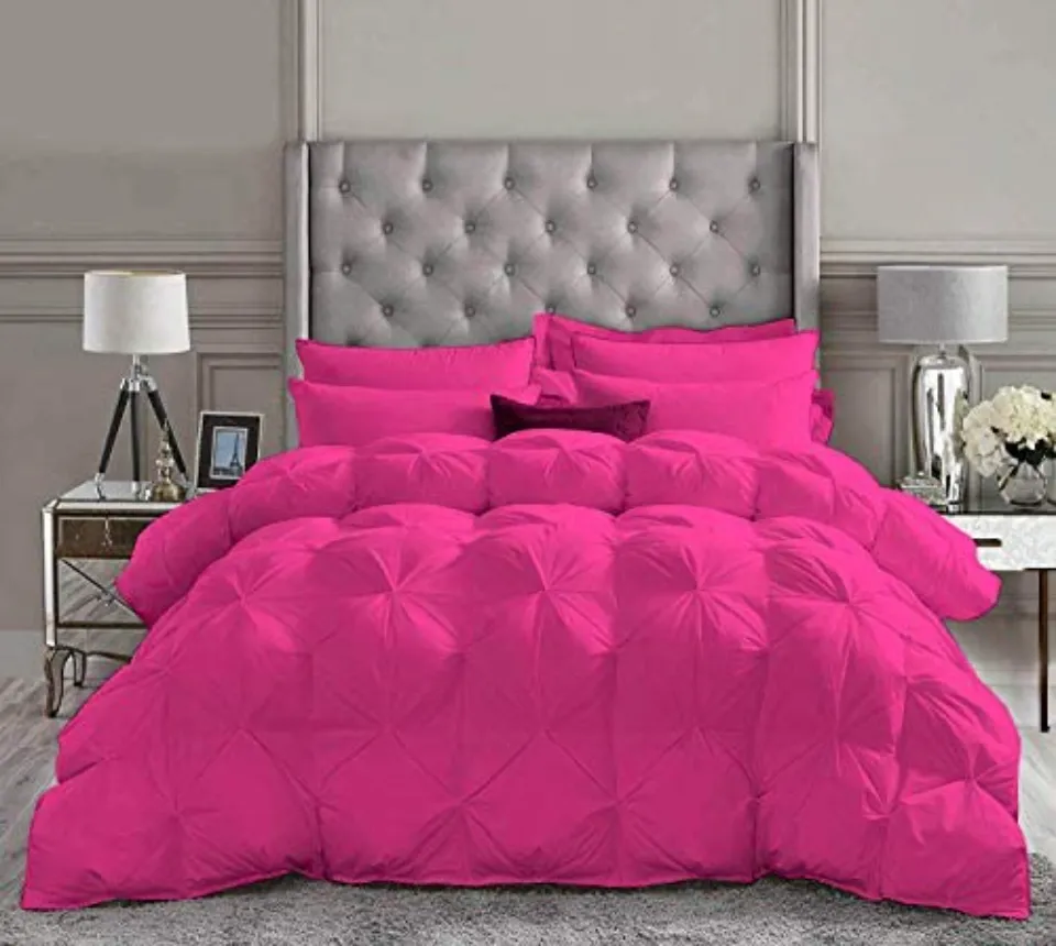 Bedding Castle 5 Piece Pinch Pleated Comforter Set Premium 1200 Thread Count 100% Egyptian Cotton Super Soft